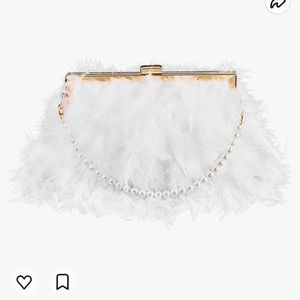 White feather purse